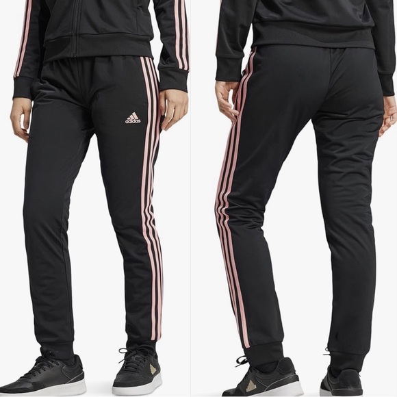 Adidas Essentials Tapered Warm Up Joggers Light Pink Three Stripes Accents XL - Picture 1 of 9